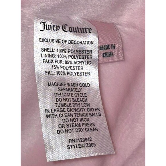 Juicy Couture California Kids Coat (M) 10-12 GIRLS YOUTH JACKET Metallic Pink - Picture 4 of 6